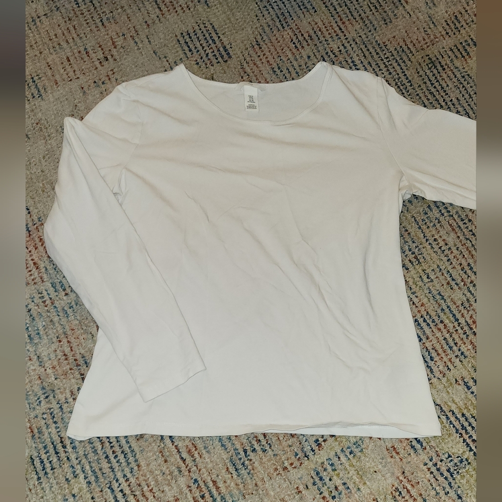 H&M White Long Sleeve Top
